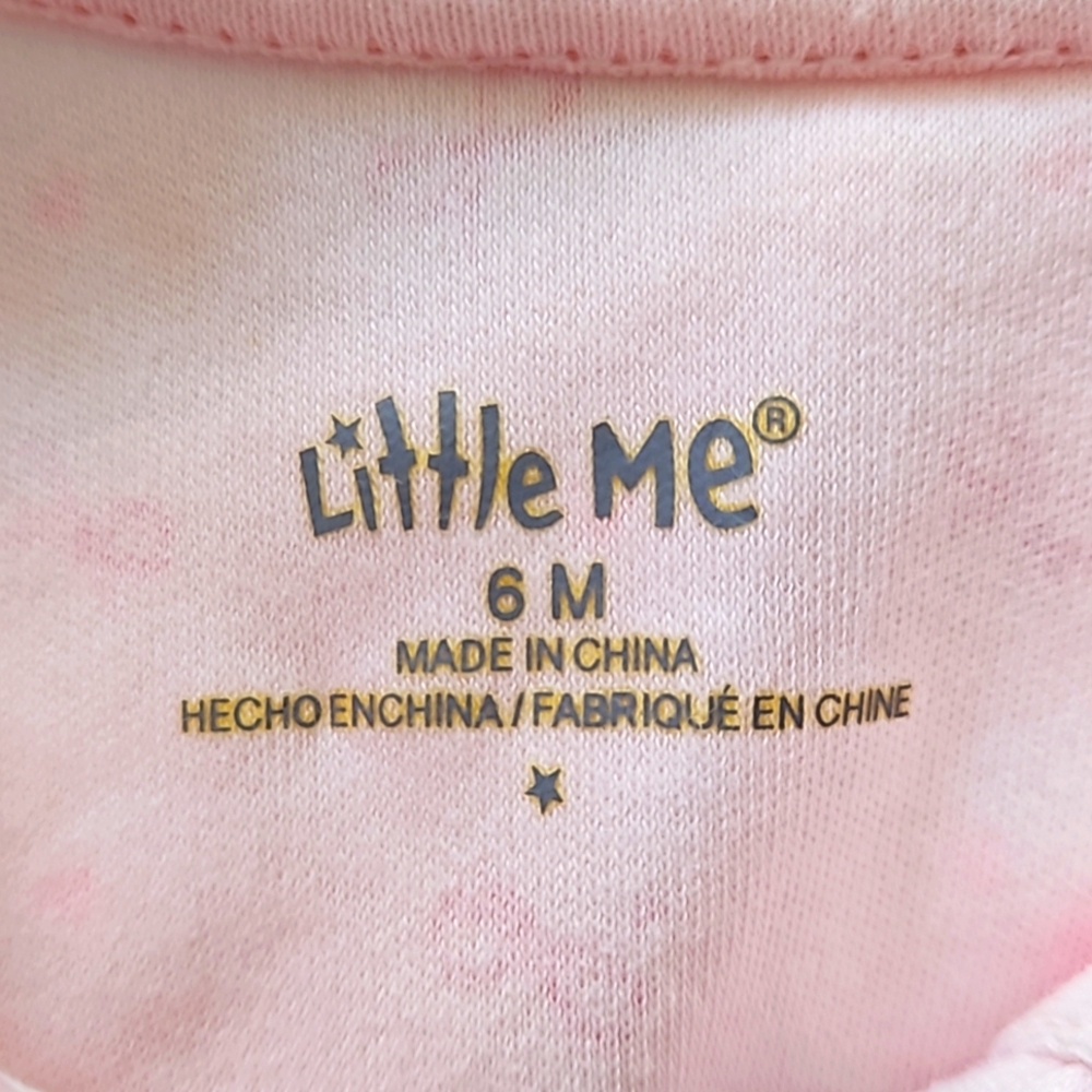 LITTLE ME Infant Girl's Footies 6 Months Pink Snap Front - Picture 7 of 8
